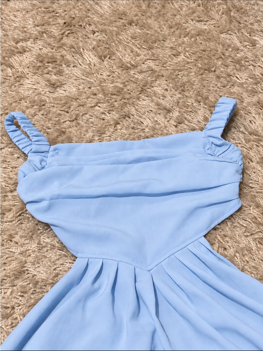 Light Blue Cutout Ruffle Mini Dress - Picture 3 of 4